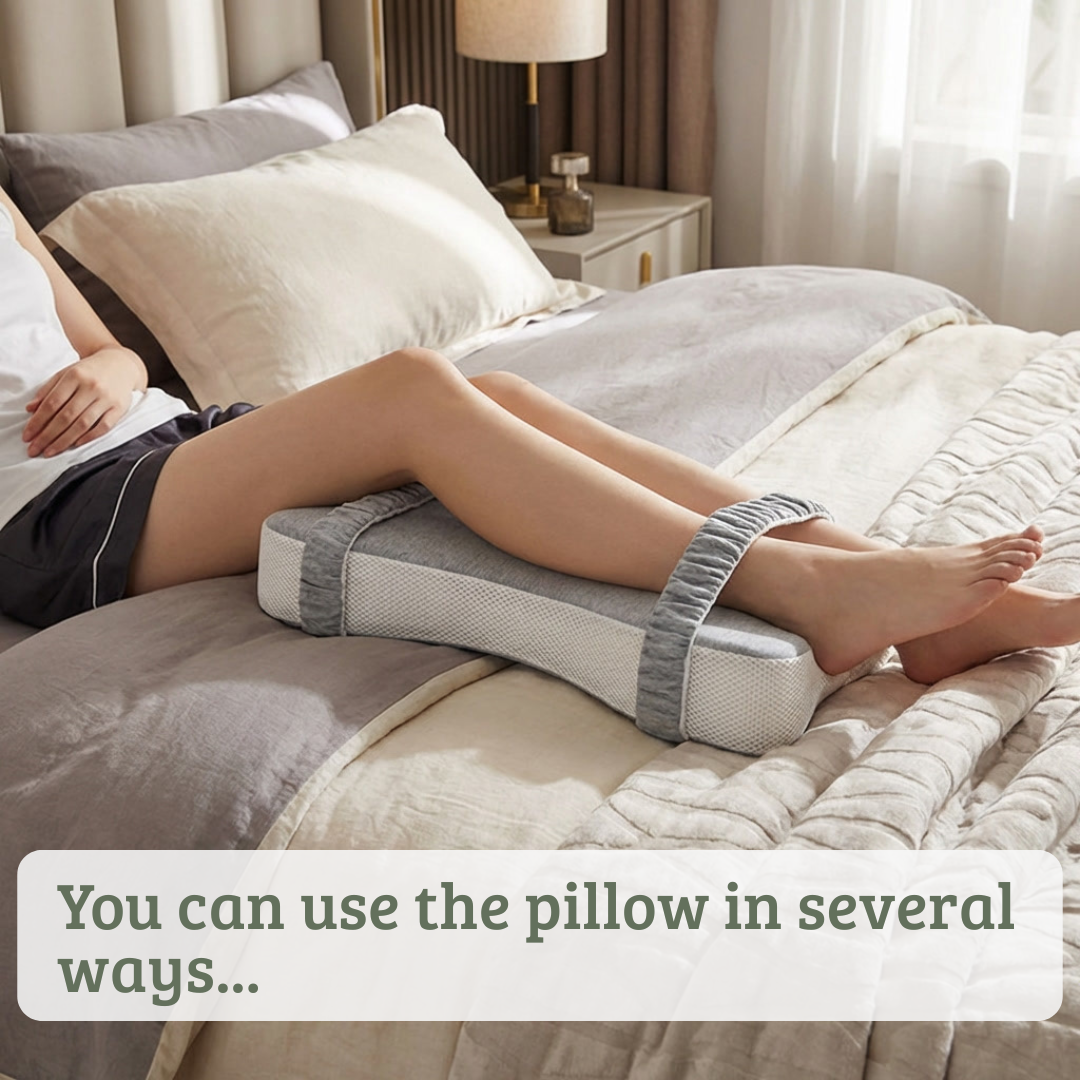 Extra Long orthopedic knee pillow that reduces back pain