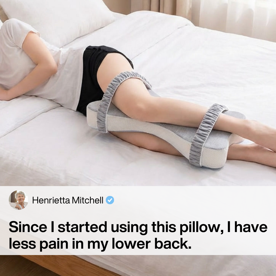 Extra Long orthopedic knee pillow that reduces back pain